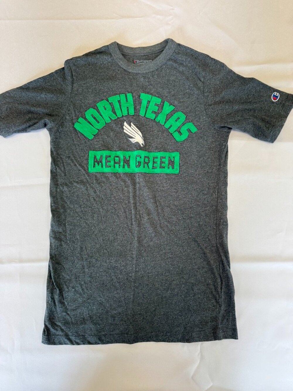 Champion University of North Texas Grey Green T-Shirt Size S